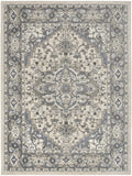 9' X 12' Cream Floral Power Loom Area Rug