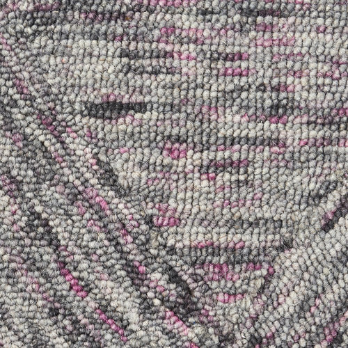 8' Black Gray and Ivory Wool Geometric Runner Rug